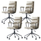 Contemporary Arms Included Task Chair Leather Desk Chair for Office Grey Microfiber Leather 4 Piece Set Clearhalo 'furn' 'furn_office_chair' 'Furniture' 'Office Chairs' 'Office Furniture' 'office_chair' 6916256