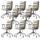 Contemporary Arms Included Task Chair Leather Desk Chair for Office Grey Microfiber Leather 8 Piece Set Clearhalo 'furn' 'furn_office_chair' 'Furniture' 'Office Chairs' 'Office Furniture' 'office_chair' 6916258