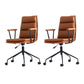 Contemporary Arms Included Task Chair Leather Desk Chair for Office Orange Microfiber Leather 2 Piece Set Clearhalo 'furn' 'furn_office_chair' 'Furniture' 'Office Chairs' 'Office Furniture' 'office_chair' 6916259