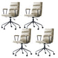 Contemporary Arms Included Task Chair Leather Desk Chair for Office Light Gray Interface Genuine Leather 4 Piece Set Clearhalo 'furn' 'furn_office_chair' 'Furniture' 'Office Chairs' 'Office Furniture' 'office_chair' 6916269