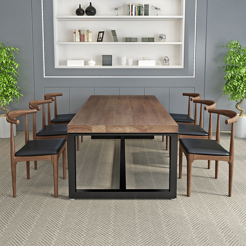 Bureau d'écriture en bois massif industriel 29.53 "bureau rectangulaire de haut avec les jambes en fer