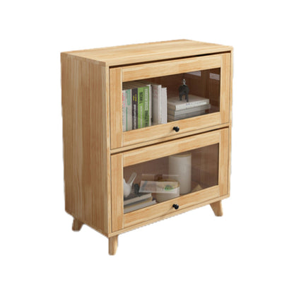 Scandinavian Closed Back Standard Bookshelf Wooden Bookcase with Rectangular Shelves