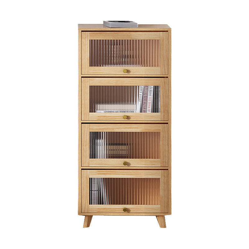 Scandinavian Closed Back Standard Bookshelf Wooden Bookcase with Rectangular Shelves
