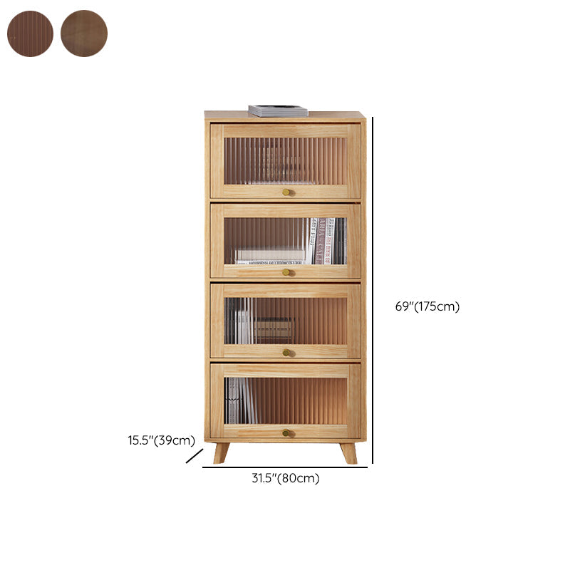 Scandinavian Closed Back Standard Bookshelf Wooden Bookcase with Rectangular Shelves