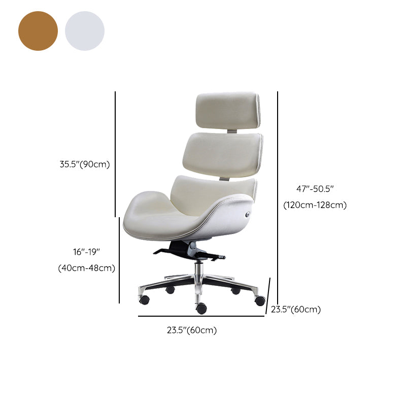 Contemporary Leather Managers Chair Height-adjustable Swivel Chair for Office Clearhalo 'furn' 'furn_office_chair' 'Furniture' 'Office Chairs' 'Office Furniture' 'office_chair' 6916343