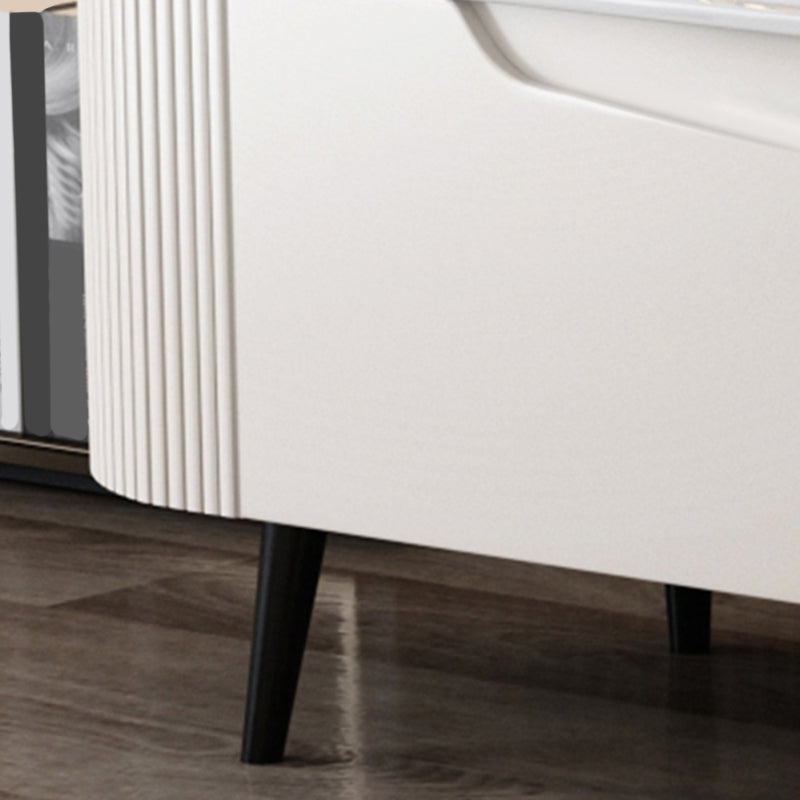 Console multimediale contemporanea Supporto multimediale per TV in pietra con 2 cassetti