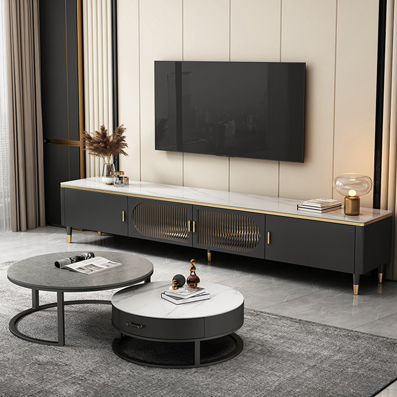 Contemporary Media Console Stone TV Media Stand for Living Room Clearhalo 'furn' 'furn_tv_stands_entertainment_centers' 'Furniture' 'Living Room Furniture' 'TV Stands & Entertainment Centers' 'TV Stands & Media Storage Furniture' 'tv_stands_entertainment_centers' 6916525