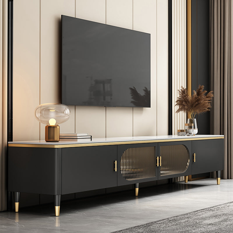Contemporary Media Console Stone TV Media Stand for Living Room 87"L x 16"W x 18"H Clearhalo 'furn' 'furn_tv_stands_entertainment_centers' 'Furniture' 'Living Room Furniture' 'TV Stands & Entertainment Centers' 'TV Stands & Media Storage Furniture' 'tv_stands_entertainment_centers' 6916527