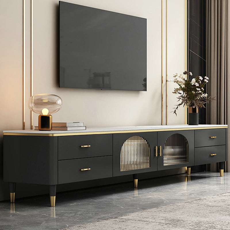 Stone TV Media Stand Console Modern TV Console for Living Room 71"L x 16"W x 18"H Clearhalo 'furn' 'furn_tv_stands_entertainment_centers' 'Furniture' 'Living Room Furniture' 'TV Stands & Entertainment Centers' 'TV Stands & Media Storage Furniture' 'tv_stands_entertainment_centers' 6916538