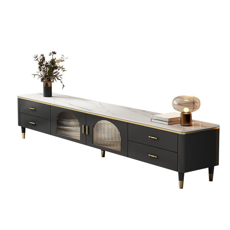 Stone TV Media Stand Console Modern TV Console for Living Room 63"L x 16"W x 18"H Clearhalo 'furn' 'furn_tv_stands_entertainment_centers' 'Furniture' 'Living Room Furniture' 'TV Stands & Entertainment Centers' 'TV Stands & Media Storage Furniture' 'tv_stands_entertainment_centers' 6916541