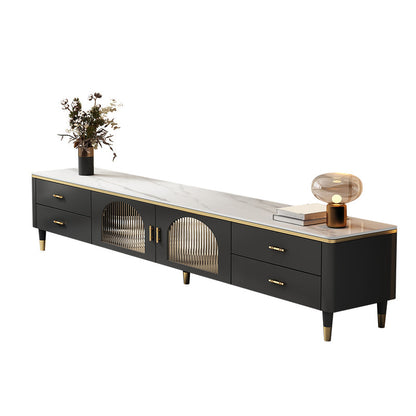 Stone TV Media Stand Console Modern TV Console for Living Room 63"L x 16"W x 18"H Clearhalo 'furn' 'furn_tv_stands_entertainment_centers' 'Furniture' 'Living Room Furniture' 'TV Stands & Entertainment Centers' 'TV Stands & Media Storage Furniture' 'tv_stands_entertainment_centers' 6916541
