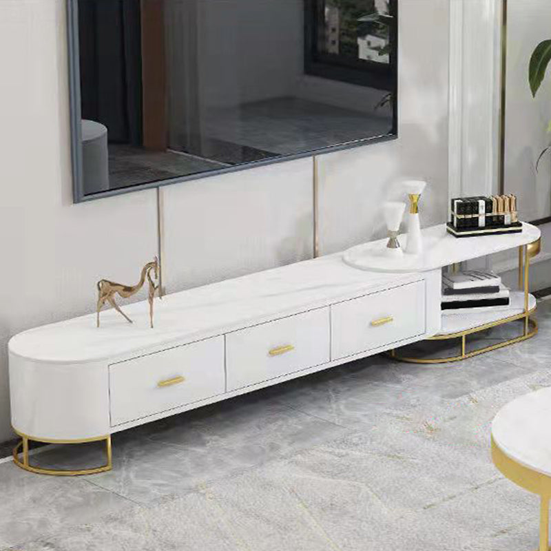 Stone TV Console Contemporary 3 Drawers Open Storage Media Console Beige Clearhalo 'furn' 'furn_tv_stands_entertainment_centers' 'Furniture' 'Living Room Furniture' 'TV Stands & Entertainment Centers' 'TV Stands & Media Storage Furniture' 'tv_stands_entertainment_centers' 6916552