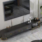 Stone TV Console Contemporary 3 Drawers Open Storage Media Console Black Clearhalo 'furn' 'furn_tv_stands_entertainment_centers' 'Furniture' 'Living Room Furniture' 'TV Stands & Entertainment Centers' 'TV Stands & Media Storage Furniture' 'tv_stands_entertainment_centers' 6916556