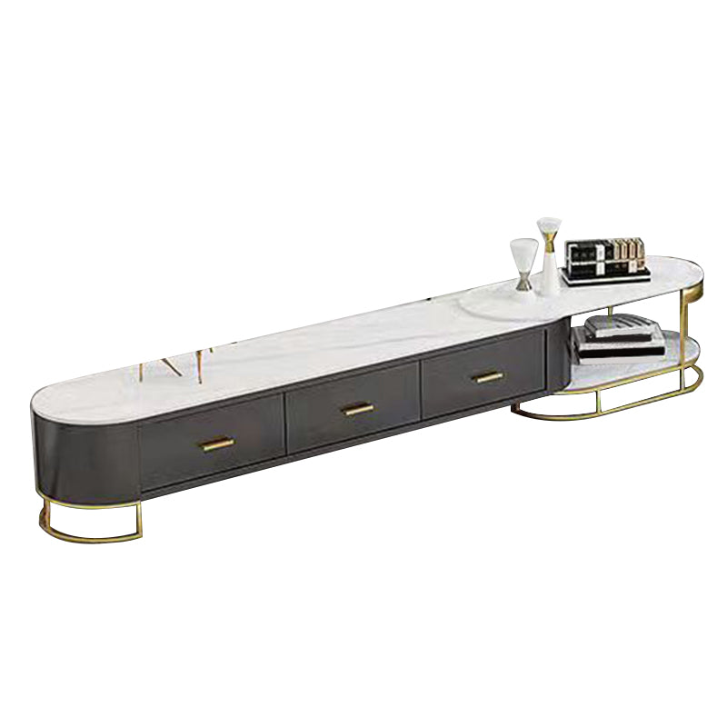 Stone TV Console Contemporary 3 Drawers Open Storage Media Console Clearhalo 'furn' 'furn_tv_stands_entertainment_centers' 'Furniture' 'Living Room Furniture' 'TV Stands & Entertainment Centers' 'TV Stands & Media Storage Furniture' 'tv_stands_entertainment_centers' 6916558