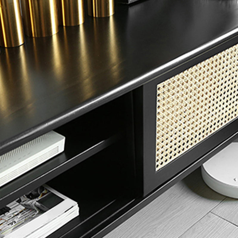 TV-Medienkonsole aus massivem Holz. Moderne TV-Konsole mit 4 Schubladen