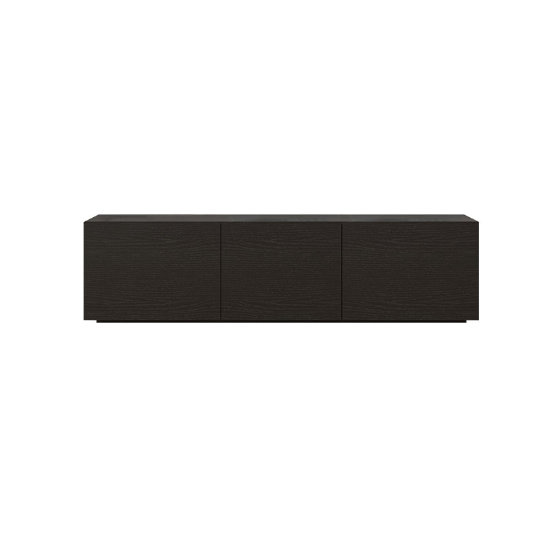 Consola de TV contemporánea negra Consola multimedia de madera sintética con puertas