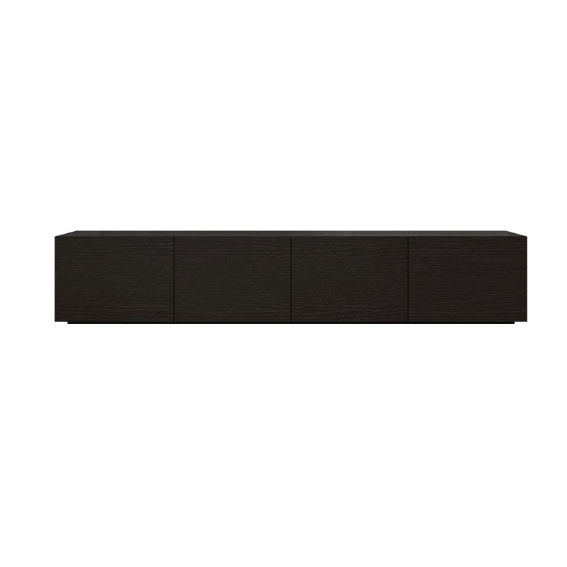 Consola de TV contemporánea negra Consola multimedia de madera sintética con puertas