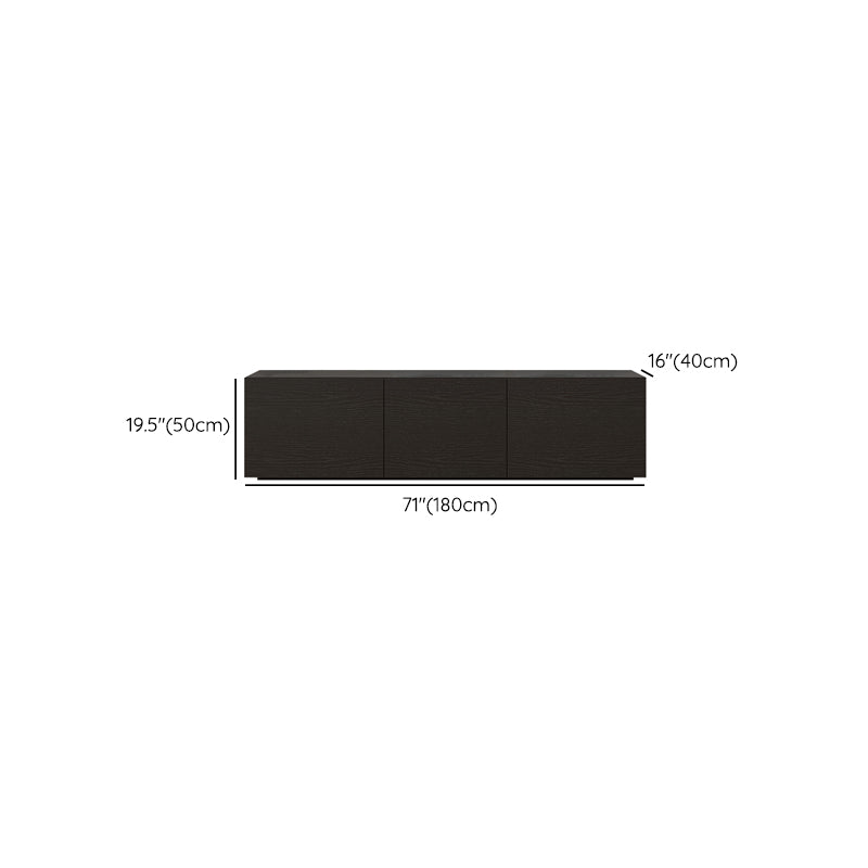 Consola de TV contemporánea negra Consola multimedia de madera sintética con puertas