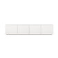 White Contemporary Media Console Engineered Wood TV Console   with Doors