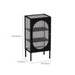 Contemporary  Curio Cabinet Metal Glass Doors Display Stand with Drawers
