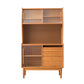 Puertas de vidrio modernas Curio Gabinete Pine Cining Hutch con cajones