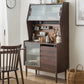 Moderne porte di vetro Curio Curio Pining Hutch con cassetti