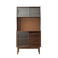 Moderne porte di vetro Curio Curio Pining Hutch con cassetti