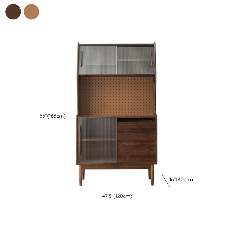 Moderne porte di vetro Curio Curio Pining Hutch con cassetti