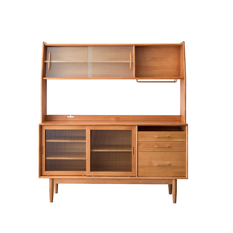 Armadio in legno massiccio Porte di vetro Hutch per sala da pranzo contemporanei