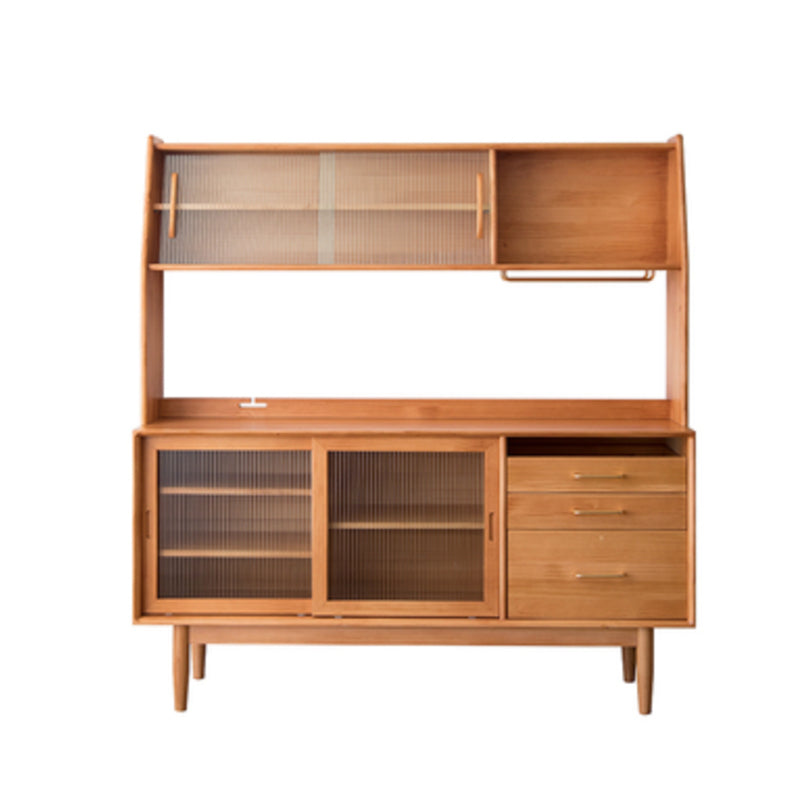 Armadio in legno massiccio Porte di vetro Hutch per sala da pranzo contemporanei