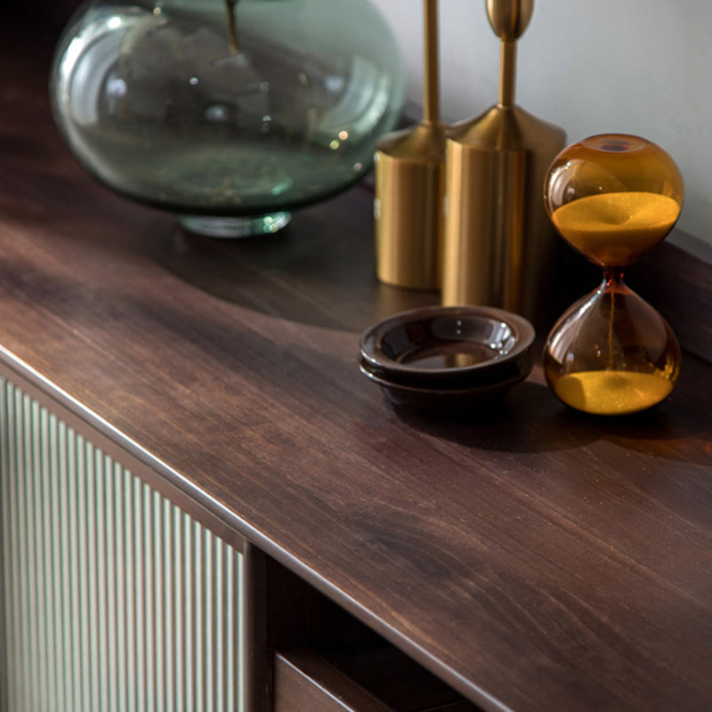 Armadio in legno massiccio Porte di vetro Hutch per sala da pranzo contemporanei