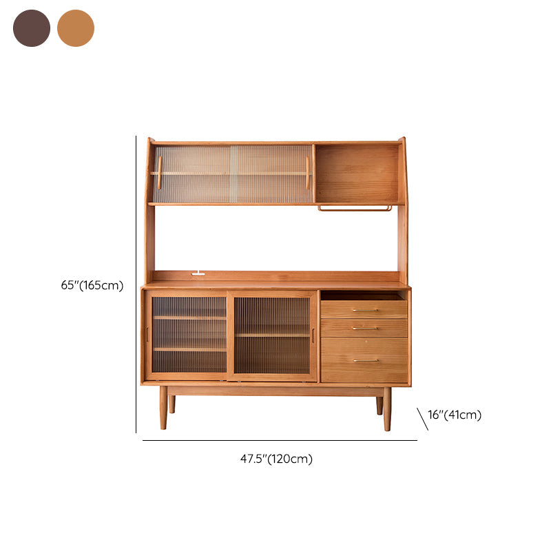 Armadio in legno massiccio Porte di vetro Hutch per sala da pranzo contemporanei