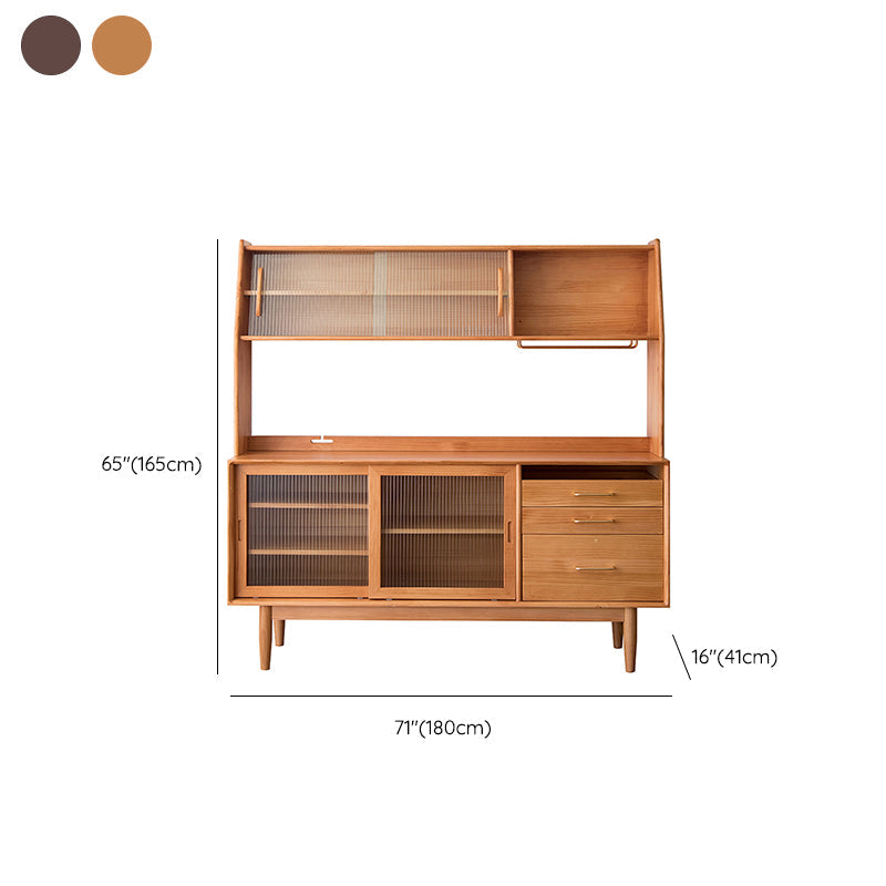 Armadio in legno massiccio Porte di vetro Hutch per sala da pranzo contemporanei