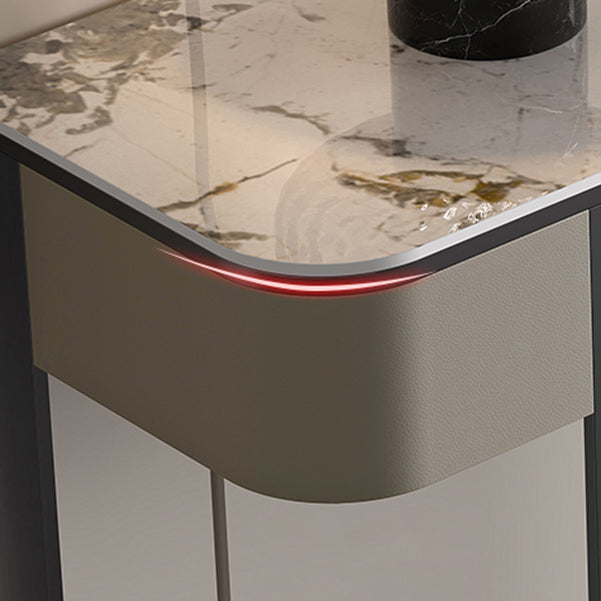 Stone Half Moon Console Table Glam 33.46-inch Tall Accent Table Clearhalo 'Console Tables' 'console_tables' 'Entry & Mudroom Furniture' 'furn' 'furn_console_tables' 'Furniture' 6916939