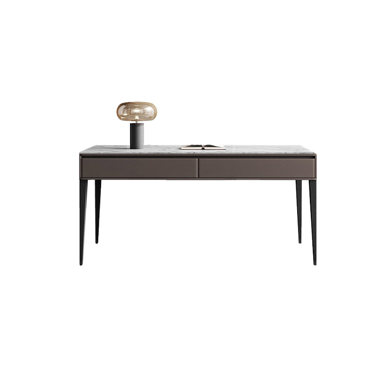 Industrial Stone Rectangular Office Desk 23.62-inch Wide Writing Desk with Drawers 2 Clearhalo 'furn' 'furn_office_desk' 'Furniture' 'Office Desks' 'Office Furniture' 'office_desk' 6917064