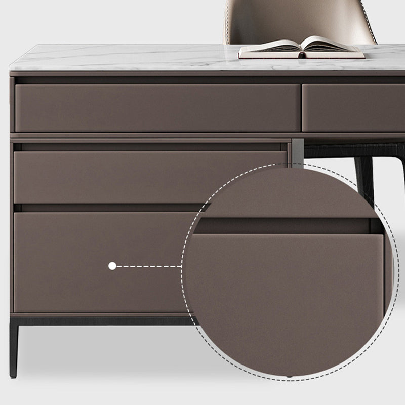 Industrial Stone Rectangular Office Desk 23.62-inch Wide Writing Desk with Drawers Clearhalo 'furn' 'furn_office_desk' 'Furniture' 'Office Desks' 'Office Furniture' 'office_desk' 6917070