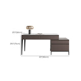 Industrial Stone Rectangular Office Desk 23.62-inch Wide Writing Desk with Drawers Clearhalo 'furn' 'furn_office_desk' 'Furniture' 'Office Desks' 'Office Furniture' 'office_desk' 6917075