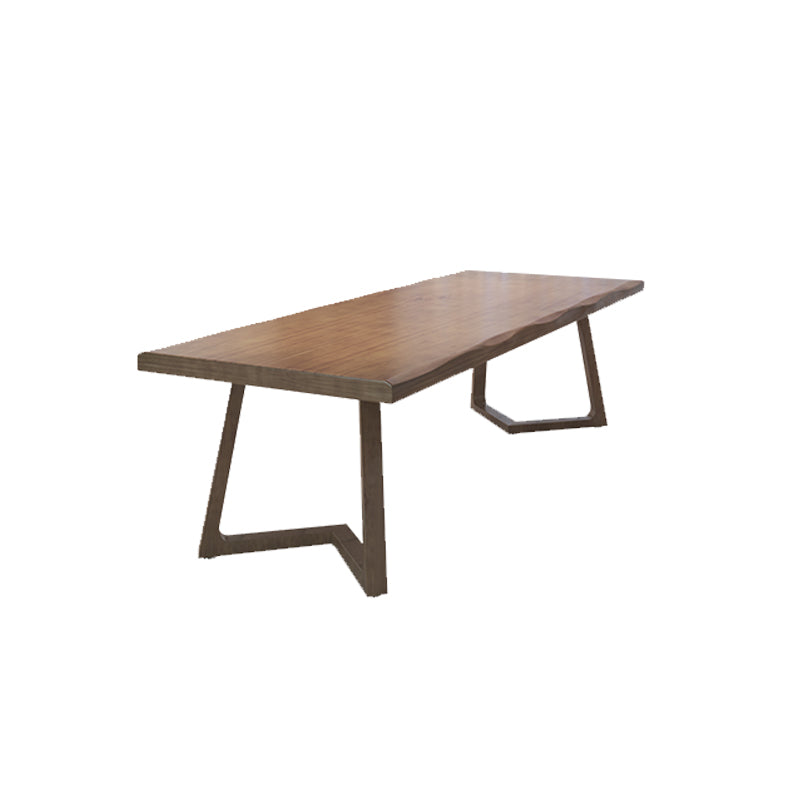 Industrial Solid Wood Writing Desk 29.53" Tall Rectangular Writing Desk 86.6"L x 31.5"W x 29.5"H Clearhalo 'furn' 'furn_office_desk' 'Furniture' 'Office Desks' 'Office Furniture' 'office_desk' 6917103