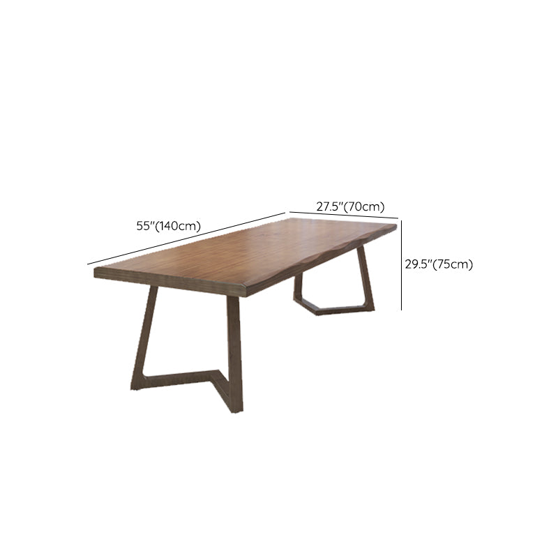 Industrial Solid Wood Writing Desk 29.53" Tall Rectangular Writing Desk Clearhalo 'furn' 'furn_office_desk' 'Furniture' 'Office Desks' 'Office Furniture' 'office_desk' 6917115