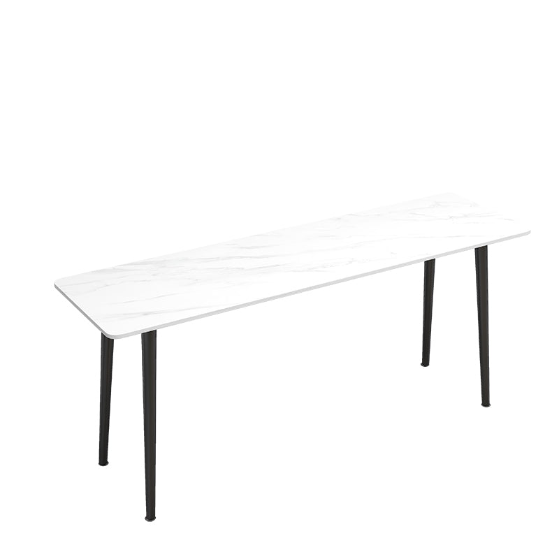 Table de travail à la maison de forme rectangulaire Bureau d'écriture en pierre en gris / blanc