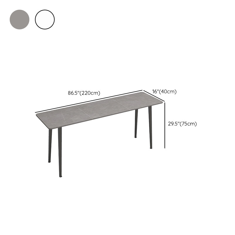 Table de travail à la maison de forme rectangulaire Bureau d'écriture en pierre en gris / blanc