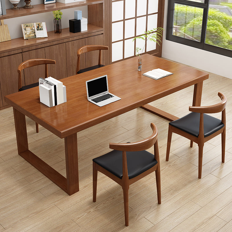 Modern Solid Wood Office Desk Rectangle Task Desk with Sled Base for Home Clearhalo 'furn' 'furn_office_desk' 'Furniture' 'Office Desks' 'Office Furniture' 'office_desk' 6917267