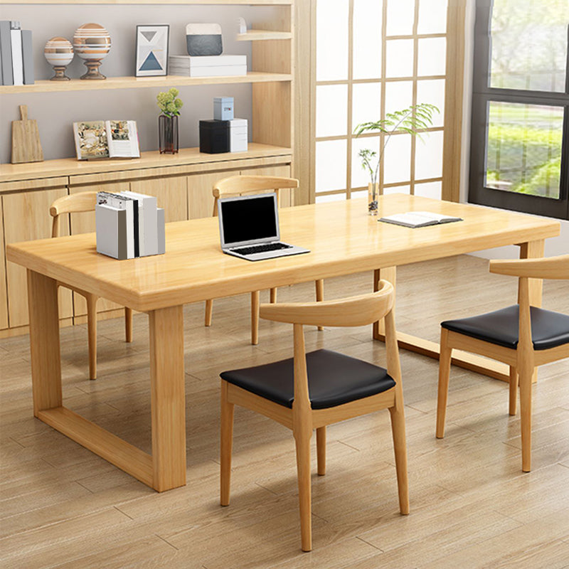 Modern Solid Wood Office Desk Rectangle Task Desk with Sled Base for Home Clearhalo 'furn' 'furn_office_desk' 'Furniture' 'Office Desks' 'Office Furniture' 'office_desk' 6917270