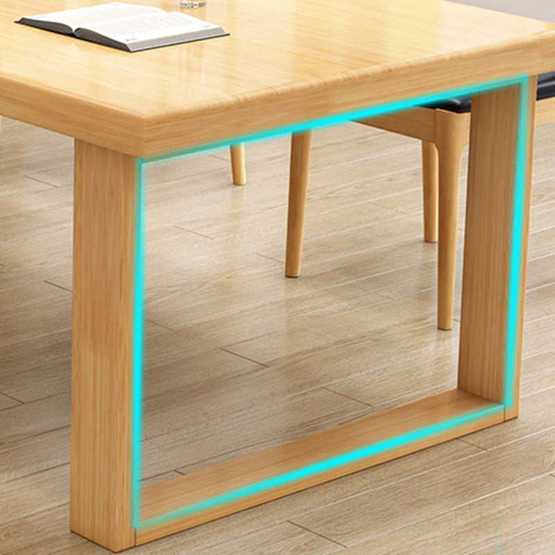 Modern Solid Wood Office Desk Rectangle Task Desk with Sled Base for Home Clearhalo 'furn' 'furn_office_desk' 'Furniture' 'Office Desks' 'Office Furniture' 'office_desk' 6917273