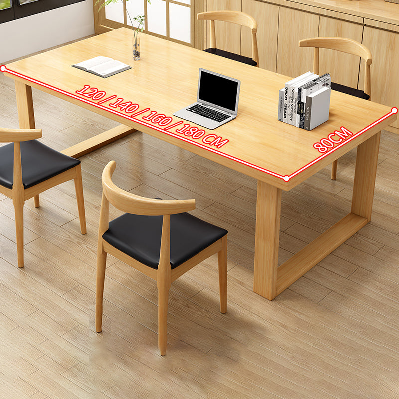 Modern Solid Wood Office Desk Rectangle Task Desk with Sled Base for Home Clearhalo 'furn' 'furn_office_desk' 'Furniture' 'Office Desks' 'Office Furniture' 'office_desk' 6917275