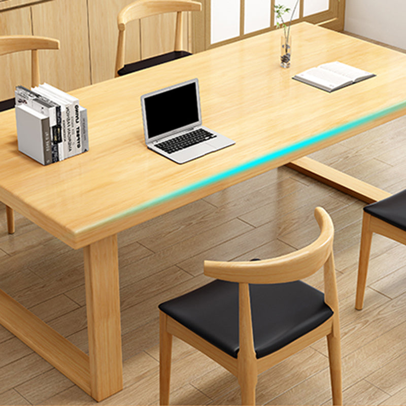 Modern Solid Wood Office Desk Rectangle Task Desk with Sled Base for Home Clearhalo 'furn' 'furn_office_desk' 'Furniture' 'Office Desks' 'Office Furniture' 'office_desk' 6917277