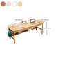 Modern Solid Wood Office Desk Rectangle Task Desk with 1 Shelf for Home