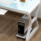 Bureau d'ordinateur en verre durci bureau de forme de forme rectangulaire avec 2 legs pour la maison