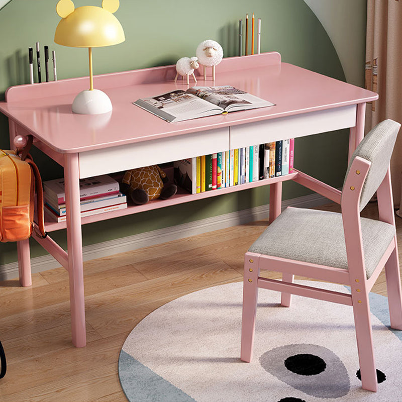 Modern Solid Wood Rectangle Writing Desk 2 Drawers 29.53" Tall Office Desk Clearhalo 'furn' 'furn_office_desk' 'Furniture' 'Office Desks' 'Office Furniture' 'office_desk' 6917476