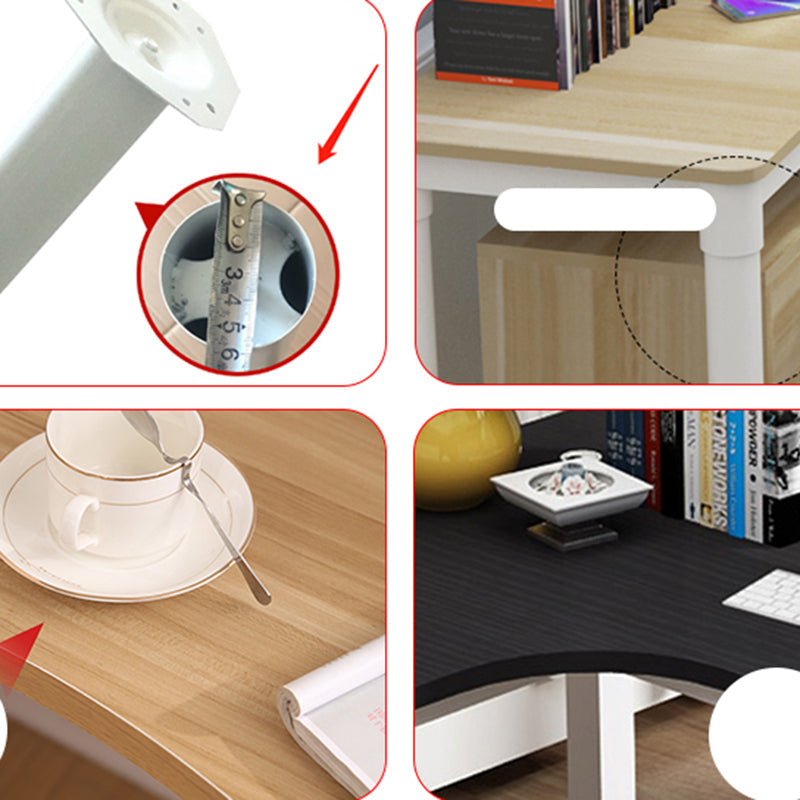 Modern houten kantoor bureau gratis formulier taakbureau met planken voor thuis